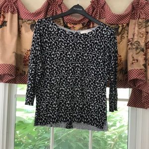 Ann Taylor Loft Black/Grey Blouse
